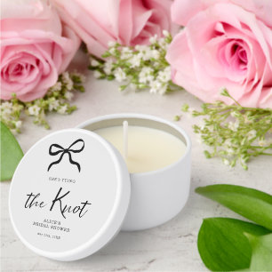 Chic She's Tying the Knot Black Bow Bridal Shower Mini Candle Favors