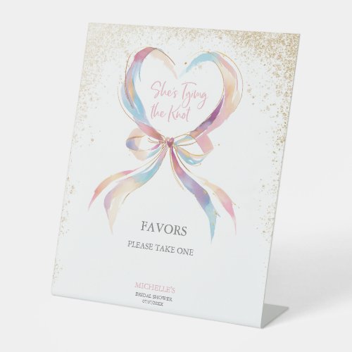 Chic She's Tying The Knot Pink Bow Advice & Wishes