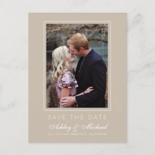 Chic Shiitake Gray Save the Date Engagement Photo Announcement Postcard