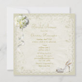 Chic Shoe & Bouquet Bridal Shower Invitation (Back)