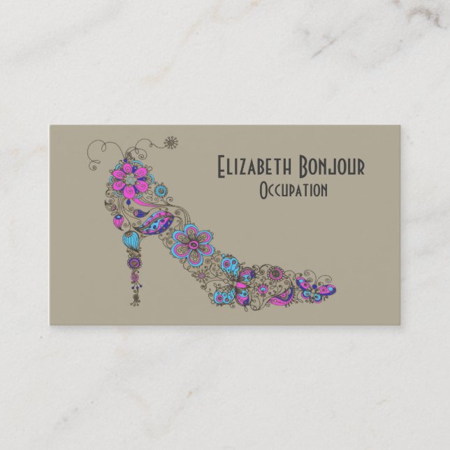 Chic Shoe - (Size Options) Business Cards (Front)