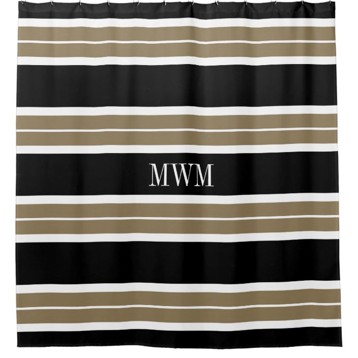 Tan Striped Shower Curtain Top Ers, Black And Brown Striped Shower Curtain