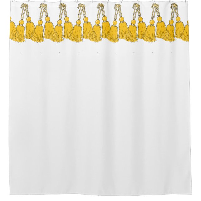 CHIC SHOWER CURTAIN_86 MERIGOLD TASSELS SHOWER CURTAIN (Front)