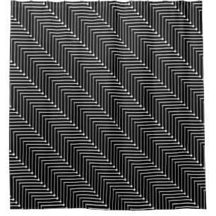 CHIC SHOWER CURTAIN_MODERN GREY/WHITE/BLACK ZIGZAG CURTAIN