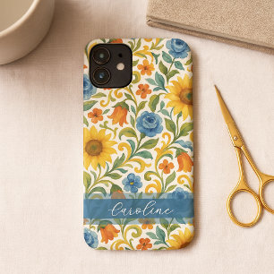 Chic Sicilian Colorful Leaves Floral Art Pattern iPhone 11 Pro Max Case