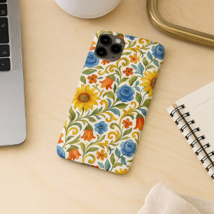 Chic Sicilian Colorful Leaves Floral Art Pattern iPhone 11Pro Max Case
