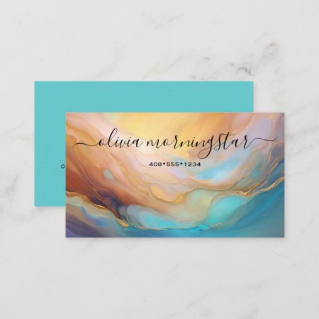 Chic Signature Opalescent Abstract  Business Card
