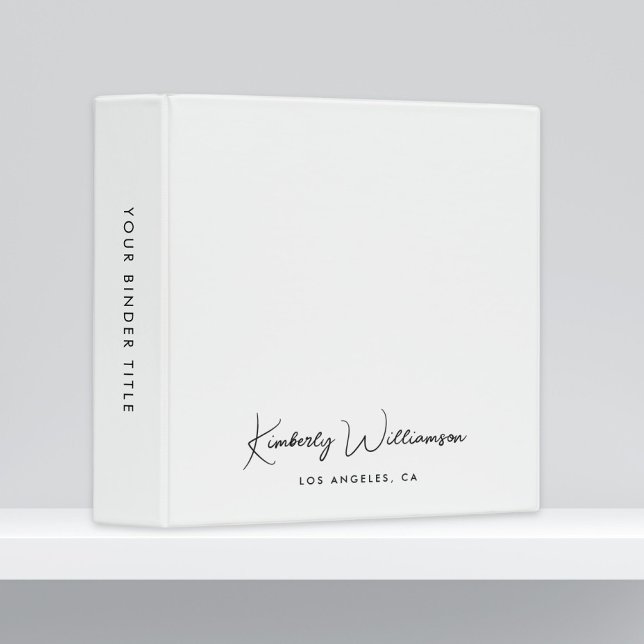 Chic Signature Script 3 Ring Binder (Empower your name in our signature script as your logo and brand identity)