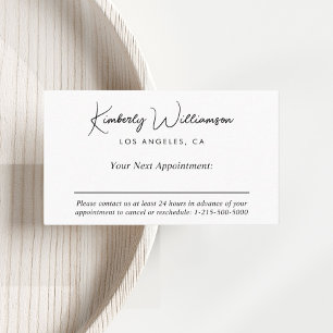 Chic Signature Script Business Appointment Card