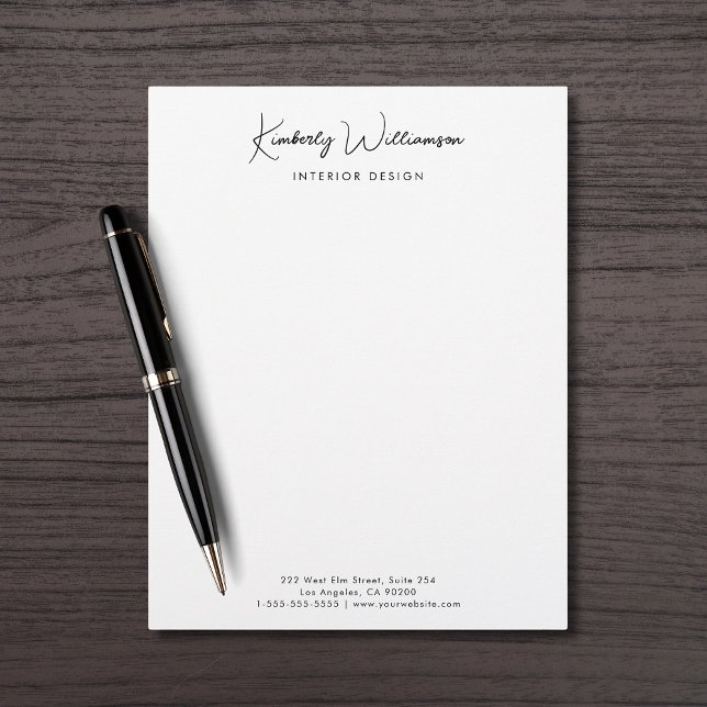 Chic Signature Script Business Name Letterhead (Creator Uploaded)
