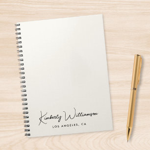 Chic Signature Script Cream Business Notebook