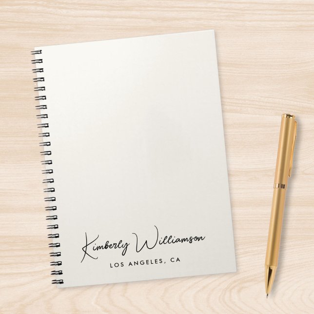 Chic Signature Script Cream Business Notebook (Creator Uploaded)