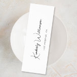 Chic Signature Script Monogram Bookmarks<br><div class="desc">Elegant and chic white bookmark with a minimalist vibe for your personal or promotional business use featuring your name or brand in a stylish signature script. Add additional text below and on the back in simple modern lettering.</div>