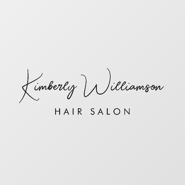 Chic Signature Script Monogram Business Wall Decal (Front)