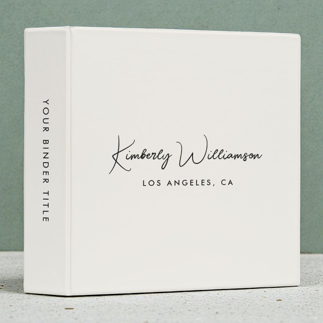 Chic Signature Script Monogram Cream 3 Ring Binder (Chic Signature Script Monogram Cream 3 Ring Binder)