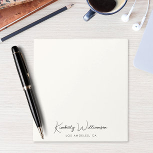 Chic Signature Script Monogram Cream Notepad