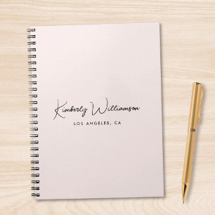 Chic Signature Script Monogram Pink Business Notebook
