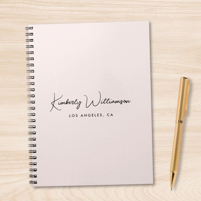 Chic Signature Script Monogram Pink Business Notebook (Chic Signature Script Monogram Pink Business Notebook)