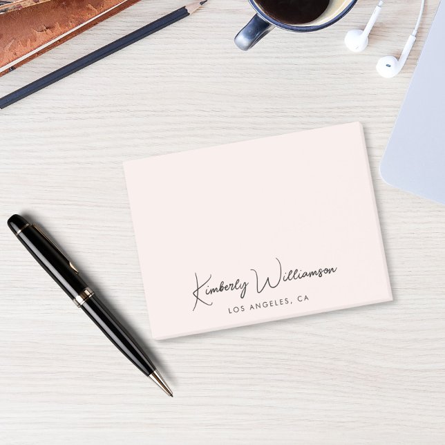 Chic Signature Script Pink Post-it Notes (Creator Uploaded)