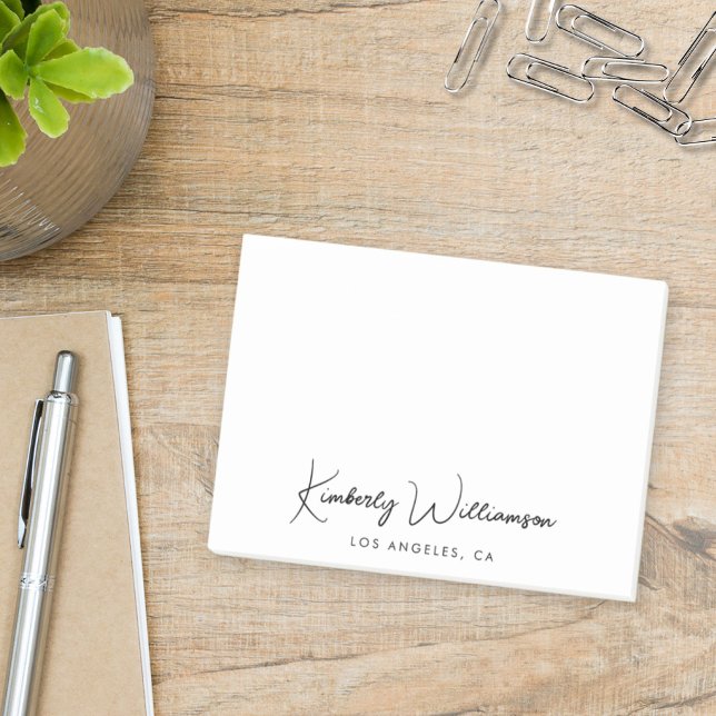 Chic Signature Script Post-it Notes (Empower your name in our signature script as your logo and brand identity)