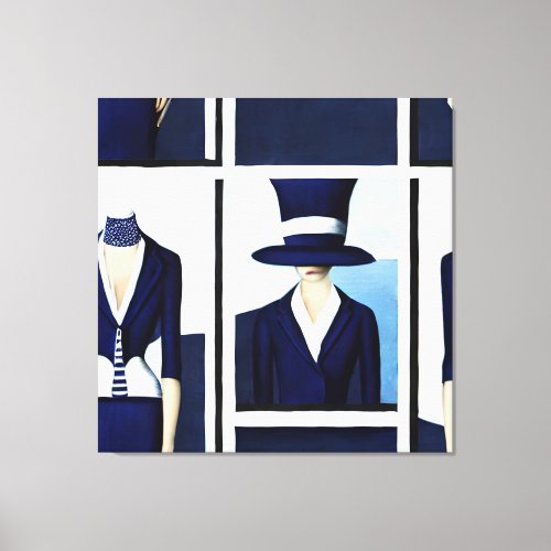 Chic Silhouettes of Sapphire Canvas Print