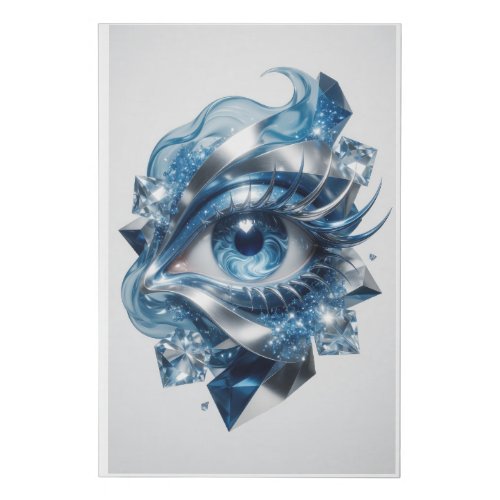 Chic Silver ABSTRACT ART Art Art v2 Faux Canvas Print