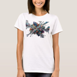 Chic Silver ABSTRACT ART Artistic Motif T-Shirt