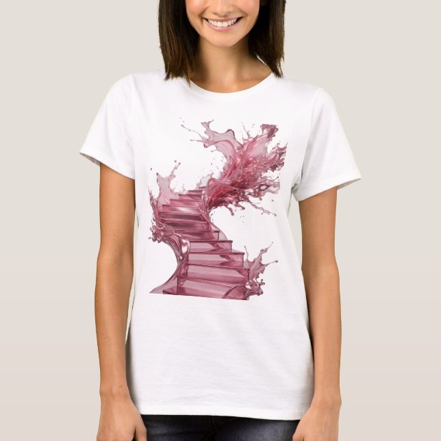Chic Silver ABSTRACT ART Statement Tee (Front)