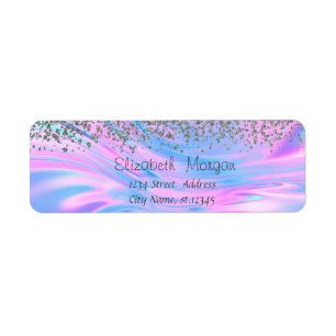 Chic Silver Diamonds Holographic Label