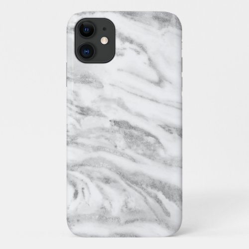 Chic Silver Foil Classic Marble iPhone 11 Case