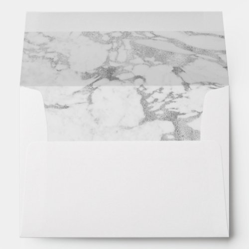 Chic Silver Foil Classic Marble Envelope