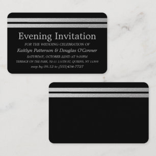 Chic Silver Foil Stripes Evening Event Ticket