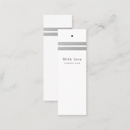 Chic Silver Foil Stripes  White Gift Tags