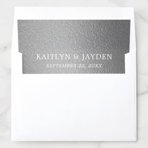 Chic Silver Foil Wedding Envelope Liner