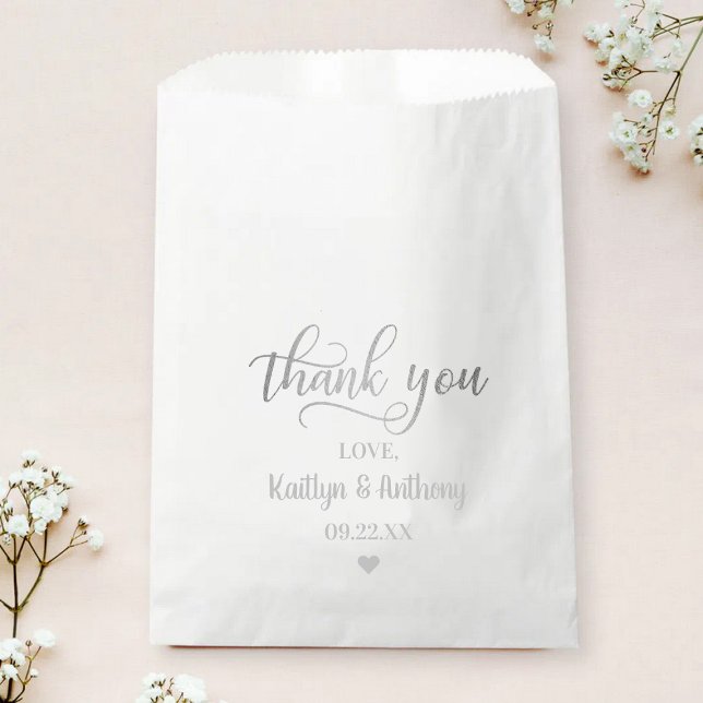 Chic Silver Foil Wedding Thank You Favor Bag (Creator Uploaded)