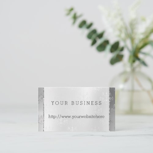 Chic Silver Glam Chandeliers Business Card
