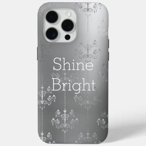 Chic Silver Glam Chandeliers iPhone 15 Pro Max Case
