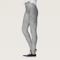 cool one of a kind green gold foil pattern womens leggings, Zazzle
