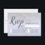 Chic silver glitter script lavender Bat Mitzvah RSVP Card<br><div class="desc">Chic silver typography and silver glitter ombre pastel purple lavender Bat Mitzvah party  rsvp. The pink background and the star are fully customizable..</div>