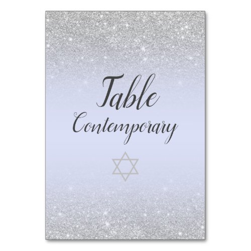 Chic silver glitter script lavender Bat Mitzvah