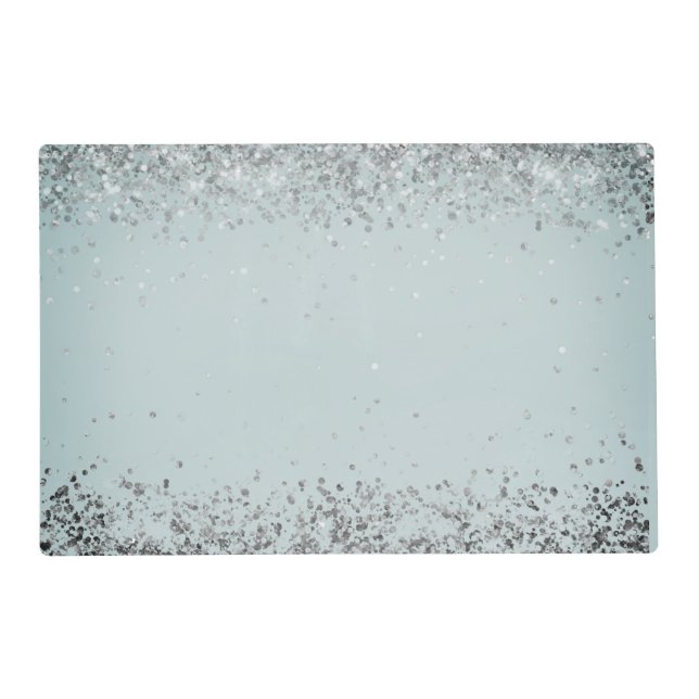 Chic Silver Glittery Elegant Placemat (Back)