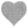 Chic Silver Glitzy Glam Sparkle Glitter Heart Sticker
