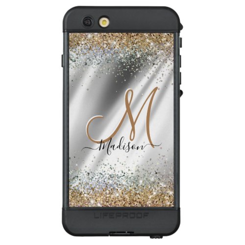 Chic silver Gold faux glitter monogram LifeProof ND iPhone 6s Plus Case