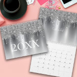 Chic Silver Gray Glitter Ombre Monogram Calendar<br><div class="desc">Chic Silver Gray Dripping Glitter Metallic Ombre Monogram Name design. A beautiful touch to your home office or school supplies. Also a perfect gift for your loved ones.</div>
