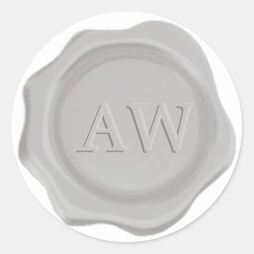 Chic Silver Gray Monogram Wedding Wax Seal