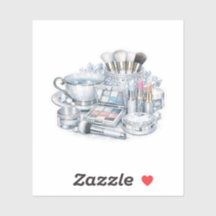 Chic Silver Ice Crystal Makeup Vanity Tea Cup Stic