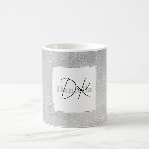 Chic Silver Lace  Coffee Mug