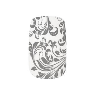 Chic Silver Leaf Minx Nail Art
