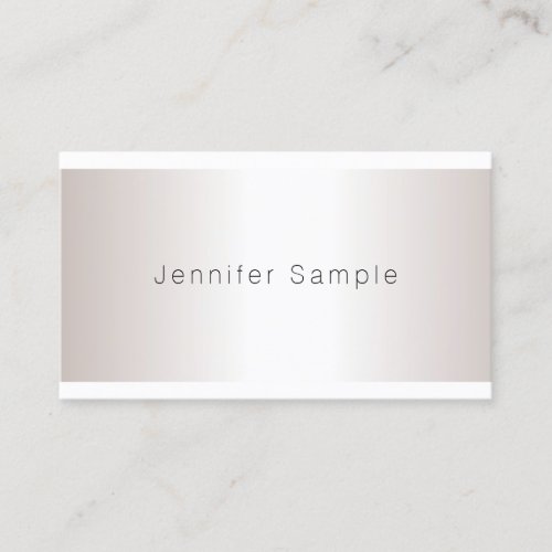 Chic Silver Look Minimalist Plain Trendy Salon Business Card