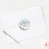 Chic Silver Tiara,Diamonds Quinceañera  Classic Round Sticker (Envelope)